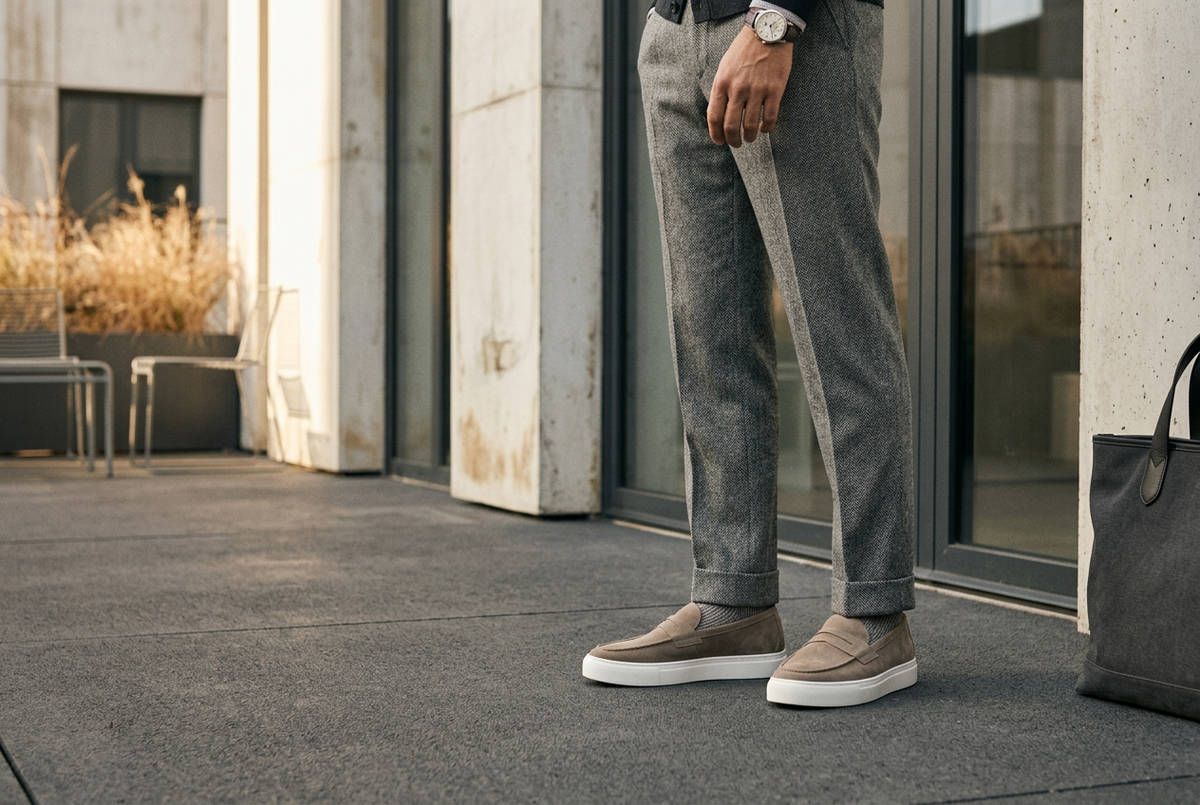 Taupe loafer lifestyle