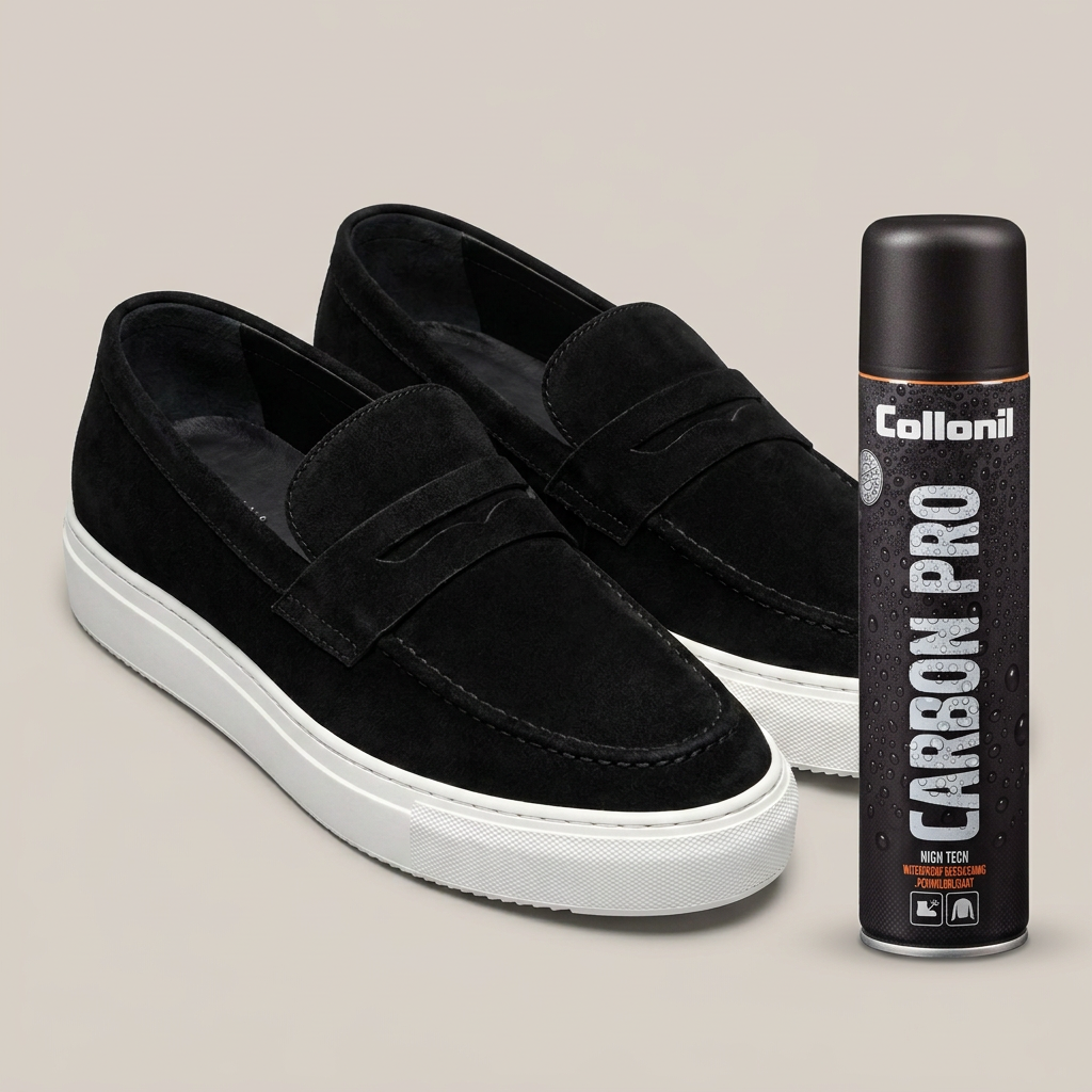 Zwarte loafers met spray